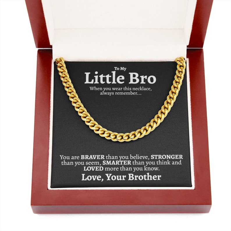 Little Brother Necklace, Loved More Than You Know,  Best Little Brother Gifts, Big Brother Little Brother Gift, Cuban Link Chain Necklace