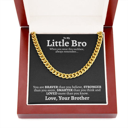 Little Brother Necklace, Loved More Than You Know,  Best Little Brother Gifts, Big Brother Little Brother Gift, Cuban Link Chain Necklace