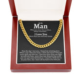 To My Man Cuban Chain Necklace for Him, I Love You more than you will ever know - I found my missing piece - Romantic Birthday Gifts for Him Christmas Valentines LX095G