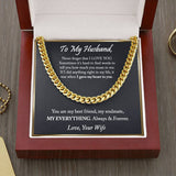 To My Husband Cuban Chain Necklace Anniversary Gift For Husband Husband Birthday Husband Gift From Wife Father's Day
