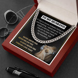 Anniversary Gift for Husband, Always Beside You Forever Love You DaBass Husband Necklace from Wife, Cuban Link Necklace