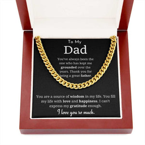 To My Dad Necklace, Gifts for Dad from Daughter/Son, Necklace Gift for Dad Birthday, Father's Day Gift, Cuban Link Chain Necklace
