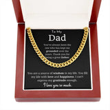 To My Dad Necklace, Gifts for Dad from Daughter/Son, Necklace Gift for Dad Birthday, Father's Day Gift, Cuban Link Chain Necklace