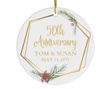 Anniversary Gift | Custom Year | Personalized Names | Gift For Mom | For Parents | Gift For Grandma | 30Th 40Th 50Th | Ceramic Ornaments