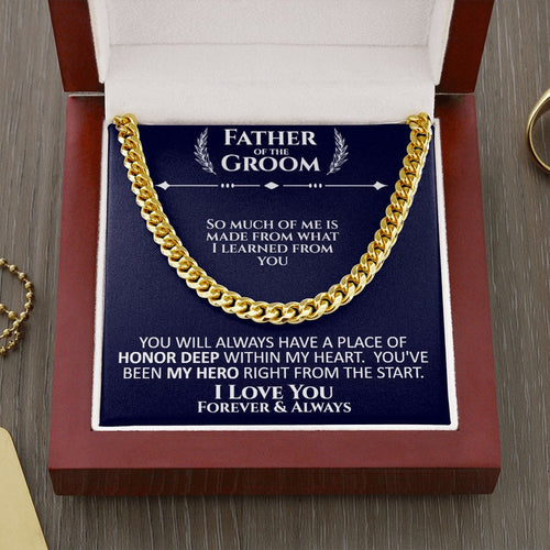 Father of the Groom Cuban Chain Necklace Groom Gift to Father Father of the Groom Gifts from Son Gifts for Father of