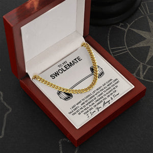 To My Swolemate Cuban Necklace, Man Jewelry, Valentine Gift For Man, From His Swolemate, Best Birthday Gift For Man