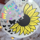 Sunflower Ornament- An Ornament For Sunflower And Butterfly Lovers. Perfect For Birthdays, Anniversary'S, And Any Special Occasion.