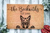 Belgian Shepherd Personalized Custom Doormat Belgian Sheepdog Dog Welcome Mat Housewarming Gift Last Name Door mat