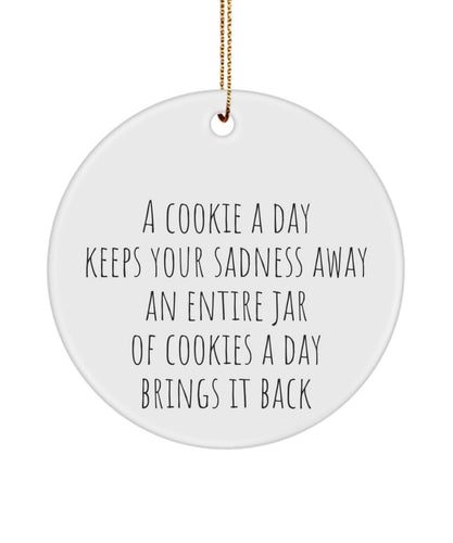 Funny Diet Ornament, Cookie Ornament, Dietician Ornament, Nutritionist, Cookie A Day Funny Ornament, Dietician Gift, Nutritionist Gift