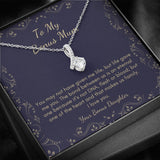 Jewelry, necklace, Message Card, Mother's Day Gift, To MY Bonus Mom, Lined Flower Frame, Alluring Beauty Necklace Gift To Mom From Daughter