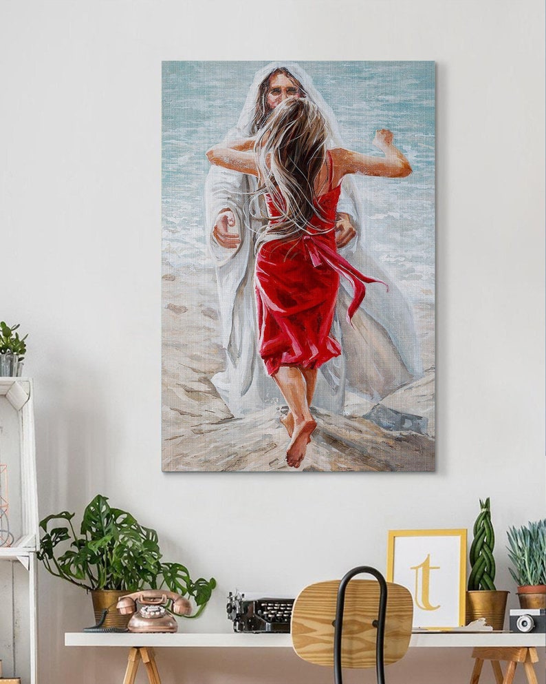 Little girl Into the arms of Jesus - Matte Canvas