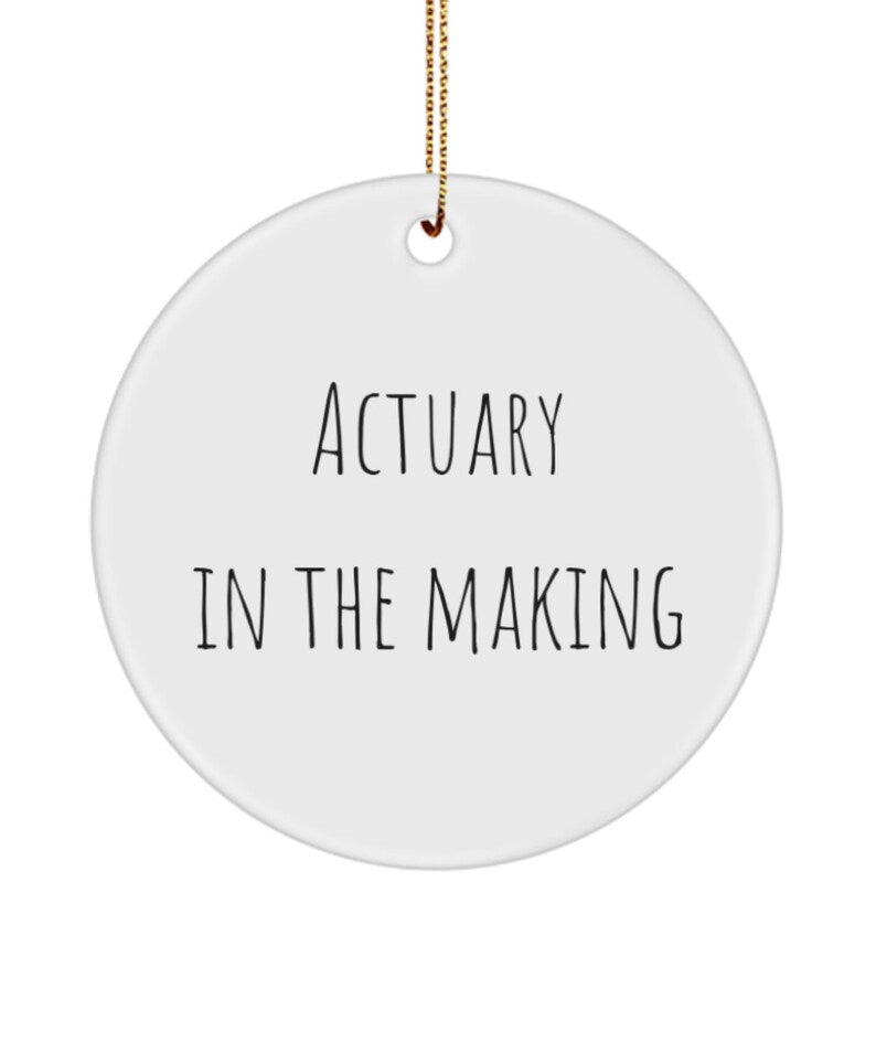 Actuary Gift, Actuary Ornament, Actuary In The Making, Co-Worker, Student, Mentee, Life Insurance Professional, Funny Actuary Ornament