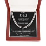 To My Dad Necklace, Gifts for Dad from Daughter/Son, Necklace Gift for Dad Birthday, Father's Day Gift, Cuban Link Chain Necklace