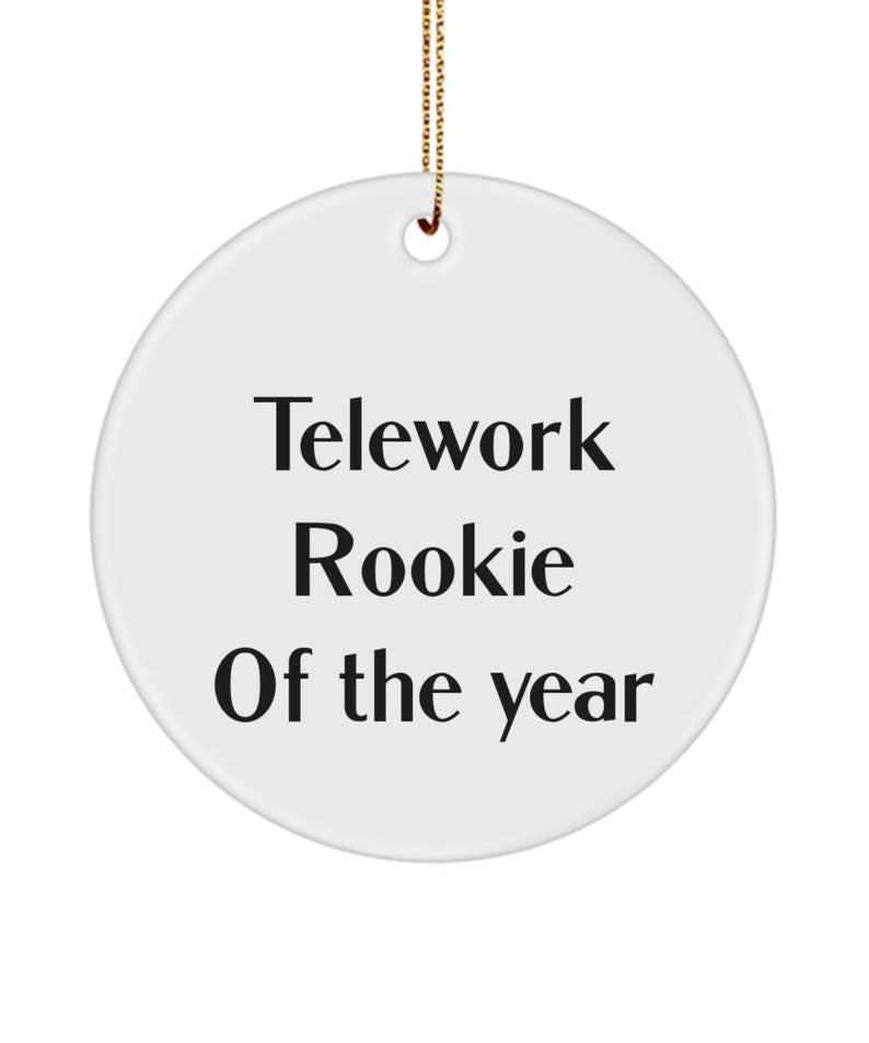 Telework, Telework Ornament, Work From Home, Gift For Home Office, Home Office Ornament, Zoom Meeting, Gift For Home Office, Telework Rookie