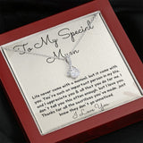 Jewelry, Necklace, Message Card, Mother's Day Gift, To My Bonus Mom, Alluring Beauty Necklace Gift, Gift From Daughter Son