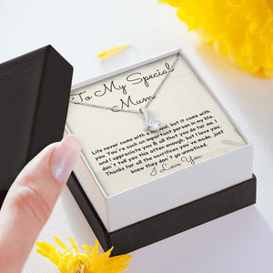 Jewelry, Necklace, Message Card, Mother's Day Gift, To My Bonus Mom, Alluring Beauty Necklace Gift, Gift From Daughter Son