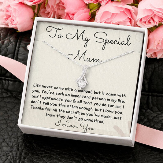 Jewelry, Necklace, Message Card, Mother's Day Gift, To My Bonus Mom, Alluring Beauty Necklace Gift, Gift From Daughter Son