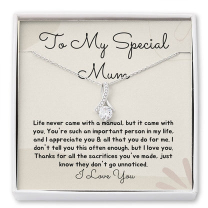 Jewelry, Necklace, Message Card, Mother's Day Gift, To My Bonus Mom, Alluring Beauty Necklace Gift, Gift From Daughter Son