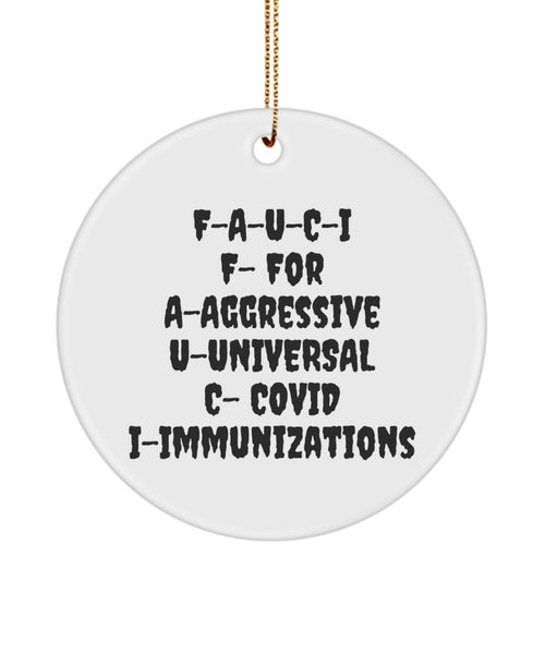 Fauci Ornament, Dr Fauci-Vaccination, Immunization Keepsake Ornament , Pandemic, Social Distancing, Wash Your Hands , Funny Fauci Gift