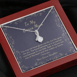 Jewelry, necklace, Message Card, Mother's Day Gift, To MY Bonus Mom, Lined Flower Frame, Alluring Beauty Necklace Gift To Mom From Daughter
