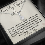 Jewelry, Necklace, Message Card, Mother's Day Gift, To My Bonus Mom, Alluring Beauty Necklace Gift, Gift From Daughter Son