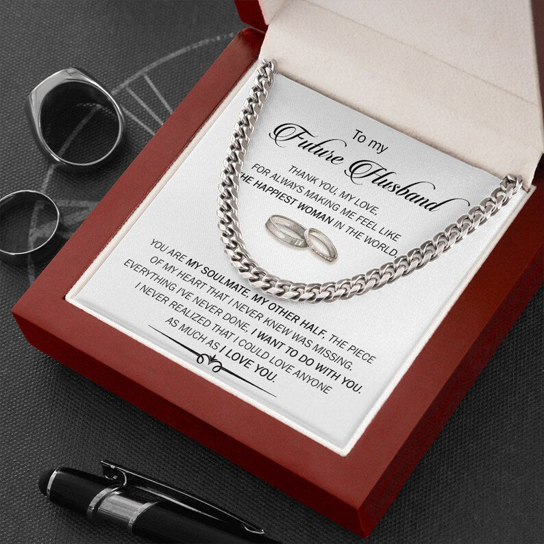 Cuban Link Chain Necklace for My Future Husband, You Are My Soulmate, My Other Half, Future Husband Gift Ideas
