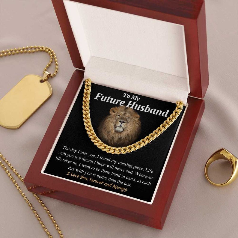 To My Future Husband Necklace, I Want To Be Hand In Hand, Necklace for Future Husband, Cuban Link Chain Necklace