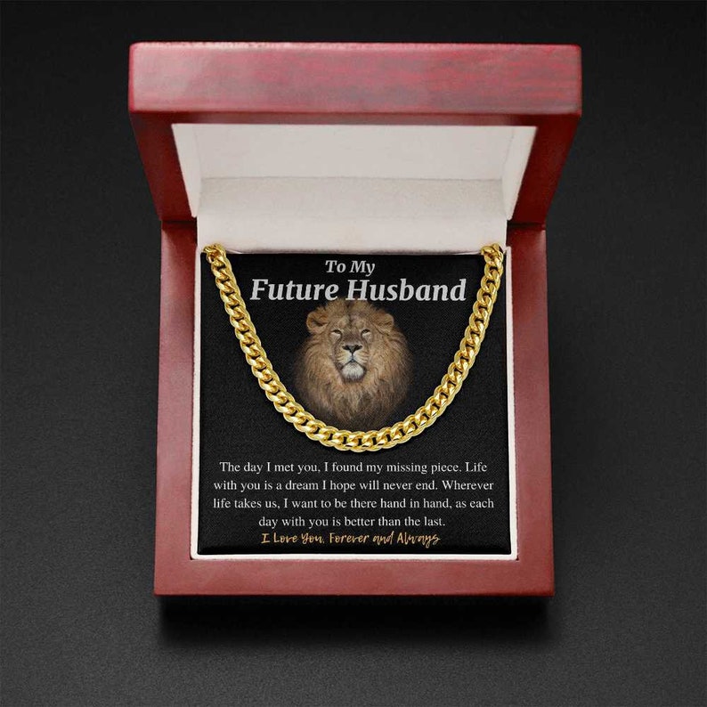 To My Future Husband Necklace, I Want To Be Hand In Hand, Necklace for Future Husband, Cuban Link Chain Necklace