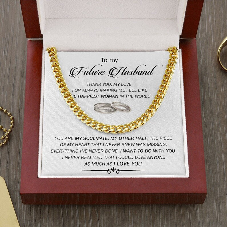 Cuban Link Chain Necklace for My Future Husband, You Are My Soulmate, My Other Half, Future Husband Gift Ideas