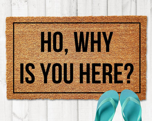 Ho Why is You Here? Funny Doormat Funny Welcome Matt New Home Gift Housewarming Gift Wedding Gift