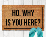 Ho Why is You Here? Funny Doormat Funny Welcome Matt New Home Gift Housewarming Gift Wedding Gift