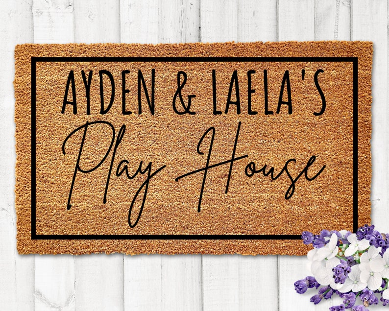 Kids Custom Playhouse Doormat Kids Doormat Play House Doormat Personalized Play House Doormat