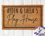 Kids Custom Playhouse Doormat Kids Doormat Play House Doormat Personalized Play House Doormat