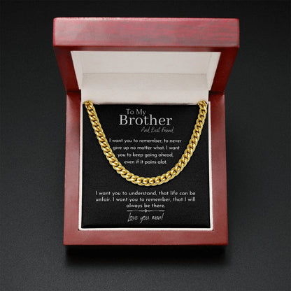 To My Brother And Best Friend Necklace, Love You Man - Cuban Link Chain Necklace, Chillever Necklace