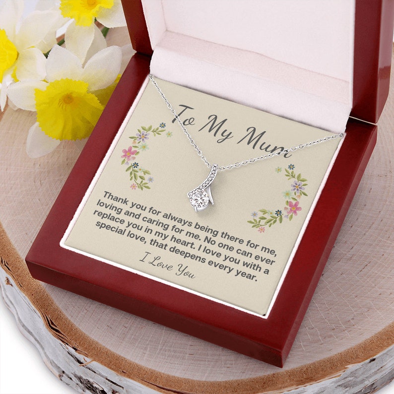 Alluring Beauty Necklace, With Message Card, Flower Circle, Mother's Day Gift, To My Mum From Son Daughter