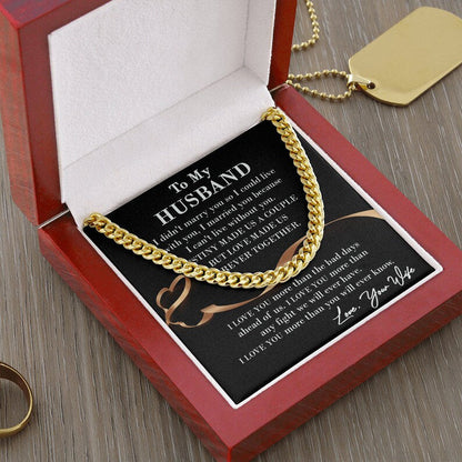 Husband Necklace, To My Husband Necklace I Love You More Than You Will Ever Know, Necklace For Husband, Cuban Link Chain Necklace