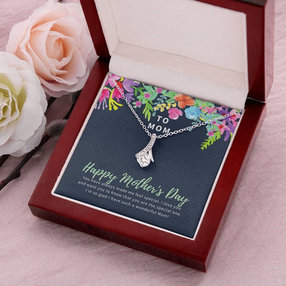 Jewelry, Necklace, Message Card, Happy Mother's Day Gift, Colorful  Watercolor Flowers, Alluring Beauty Necklace Gift To Mom From Daughter Son