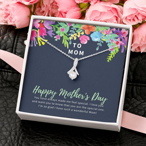 Jewelry, Necklace, Message Card, Happy Mother's Day Gift, Colorful  Watercolor Flowers, Alluring Beauty Necklace Gift To Mom From Daughter Son