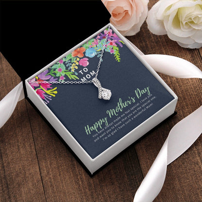 Jewelry, Necklace, Message Card, Happy Mother's Day Gift, Colorful  Watercolor Flowers, Alluring Beauty Necklace Gift To Mom From Daughter Son