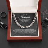 Necklace To My Husband We're Closer Because of It All Link Chain Necklace | Romantic Gift for Husband | Anniversary & Birthday Gift, Cuban Link Chain Necklace
