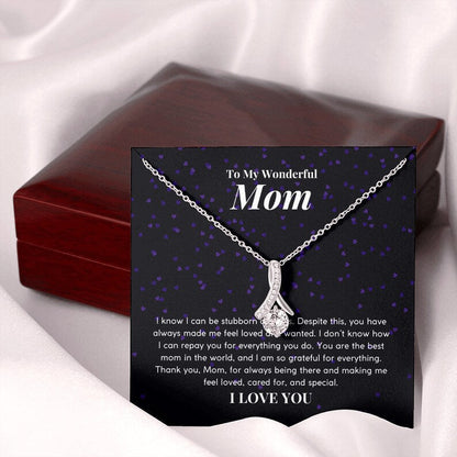 Jewelry, Necklace, Message Card, Mother's Day Gift, Starry Purple Heart, Alluring Beauty Necklace Gift, To Mom From Daughter, Son