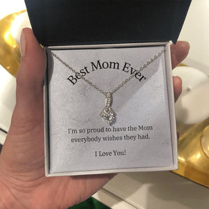 Jewelry, Necklace, Message Card, Mother's Day Gift, Best Mom Ever, Alluring Beauty Necklace Gift To Mom From Daughter Son