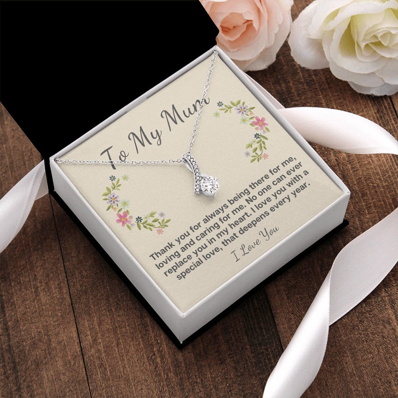 Alluring Beauty Necklace, With Message Card, Flower Circle, Mother's Day Gift, To My Mum From Son Daughter