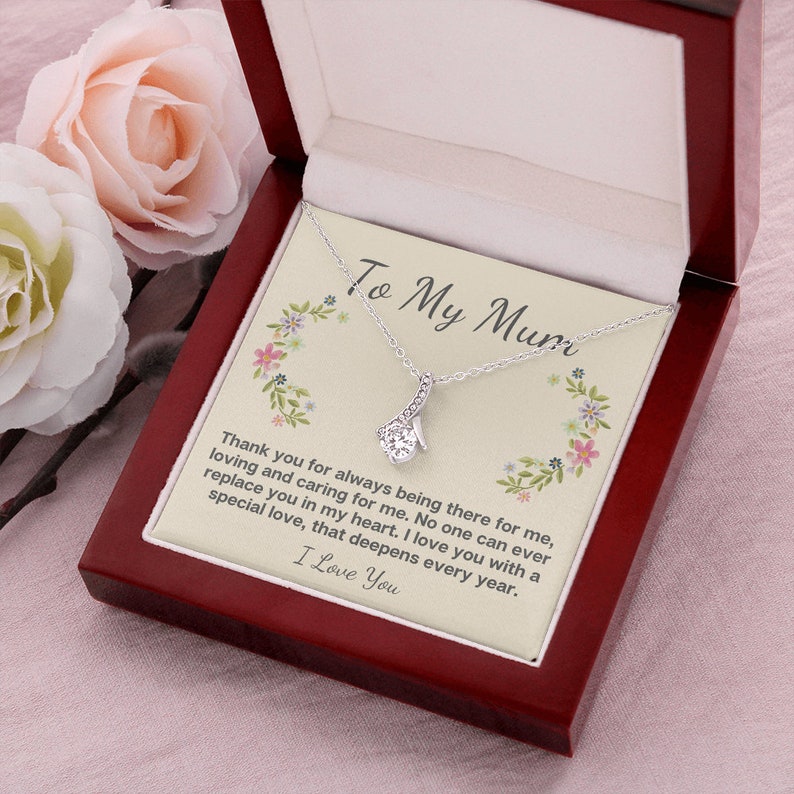Alluring Beauty Necklace, With Message Card, Flower Circle, Mother's Day Gift, To My Mum From Son Daughter