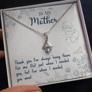 Jewelry, Necklace, Message Card, Mother's Day Gift, Mom Hugging Baby Line Art, Alluring Beauty Gift, To Mom, From Daughter Son
