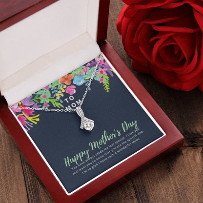 Jewelry, Necklace, Message Card, Happy Mother's Day Gift, Colorful  Watercolor Flowers, Alluring Beauty Necklace Gift To Mom From Daughter Son