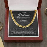 Necklace To My Husband We're Closer Because of It All Link Chain Necklace | Romantic Gift for Husband | Anniversary & Birthday Gift, Cuban Link Chain Necklace