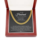 Necklace To My Husband We're Closer Because of It All Link Chain Necklace | Romantic Gift for Husband | Anniversary & Birthday Gift, Cuban Link Chain Necklace