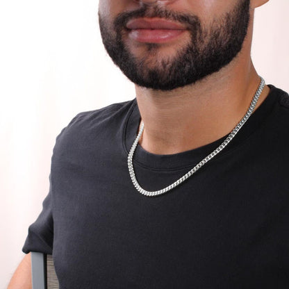 Necklace To My Husband We're Closer Because of It All Link Chain Necklace | Romantic Gift for Husband | Anniversary & Birthday Gift, Cuban Link Chain Necklace