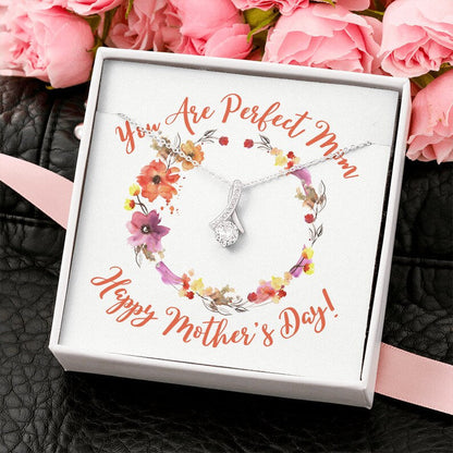 Jewelry, Necklace, Message Card, Mother's Day Gift, Floral Watercolor Flowers, Alluring Beauty Necklace Gift, To Mom From Daughter Son
